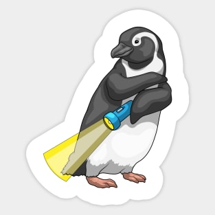 Penguin Flashlight Sticker